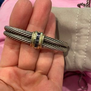 David Yurman double cuff bracelet with amethyst.